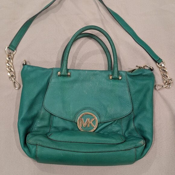 Michael Kors Signature Logo cross body leather shoulder bag Y2K 2000s - Picture 1 of 9